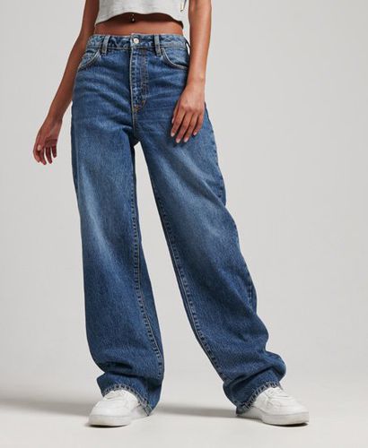Women's Organic Cotton Wide Leg Jeans Dark Blue / Fulton Vintage Blue - Size: 28/32 - Superdry - Modalova