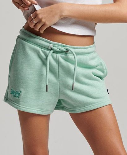 Women's Vintage Logo Embroidered Jersey Shorts Green / Minted Marl - Size: 12 - Superdry - Modalova