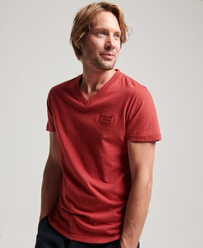Men's Organic Cotton Essential Logo V Neck T-Shirt / Hike Marl - Size: L - Superdry - Modalova