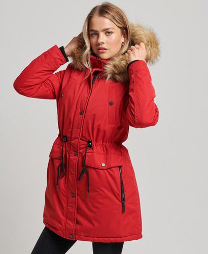 Women's Nadare Microfibre Parka Coat Red / Rouge Red - Size: 8 - Superdry - Modalova