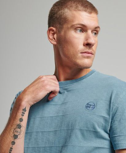 Men's Organic Cotton Vintage Texture T-Shirt Blue / Wedgewood Blue - Size: Xxl - Superdry - Modalova