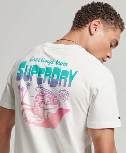 Men's Vintage Travel Sticker T-Shirt White / Desert Bone Off White - Size: L - Superdry - Modalova