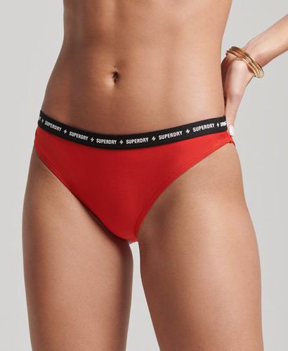 Women's Micro Elastic Recycled Bikini Briefs Red / Sunset Red - Size: 10 - Superdry - Modalova