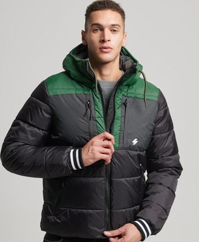 Men's Sports Puffer Colour Block Jacket Black - Size: Xxl - Superdry - Modalova