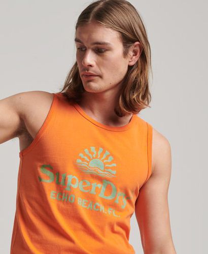 Men's Men's Classic Logo Print Vintage Venue Neon Vest, Orange, Size: S - Superdry - Modalova