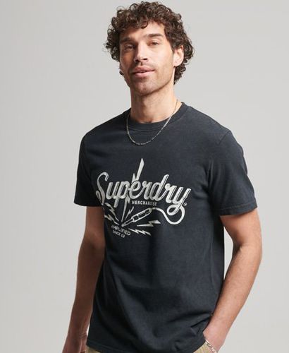 Men's Vintage Merch Store T-Shirt Black / Light Back In Black - Size: S - Superdry - Modalova