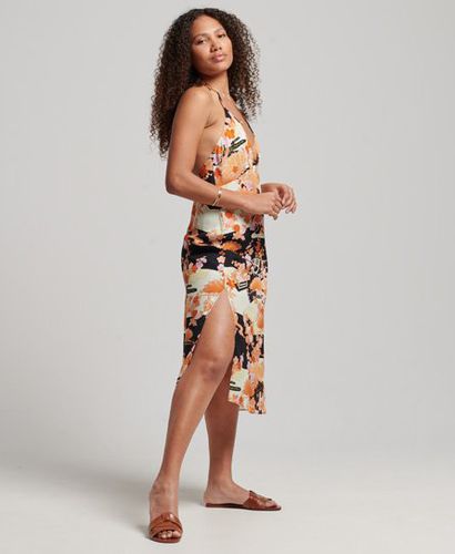 Women's Midi-Kleid mit Print und Nackenträger / - Größe: 44 - Superdry - Modalova