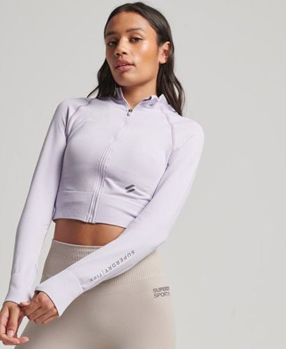 Women's Sport Seamless Zip Through Mid Layer Top Purple / Thistle Lilac - Size: 10-12 - Superdry - Modalova