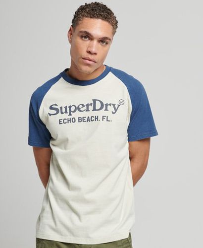 Men's Vintage Venue Classic T-Shirt Blue / Midwest Cream/Skate Blue - Size: S - Superdry - Modalova