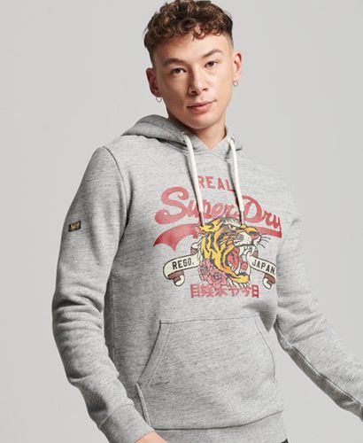 Men's Vintage Logo Narrative Hoodie Grey / Athletic Grey Marl - Size: M - Superdry - Modalova