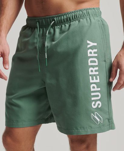 Men's Applique 19 Inch Recycled Swim Shorts Green / Forest Night Green - Size: S - Superdry - Modalova