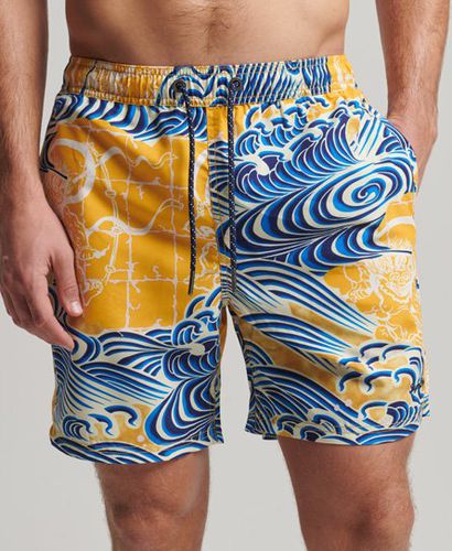 Men's Hawaiian Recycled Swim Shorts / Nimi Kam Blue Print - Size: S - Superdry - Modalova