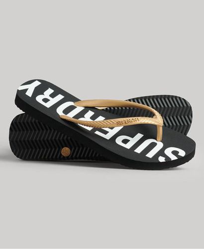 Women's Code Core Sport Flip Flops Black / Black/Metallic Gold - Size: S - Superdry - Modalova