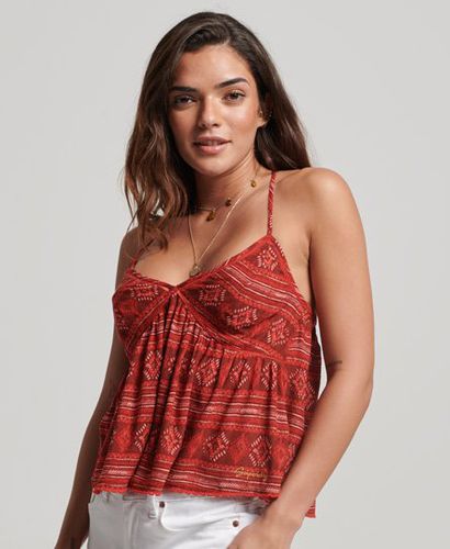 Women's Tiered Cami Top Red / Aztec Stripe Red - Size: 14 - Superdry - Modalova