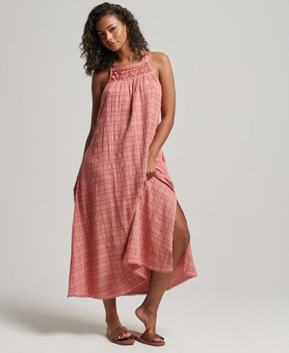 Women's Vintage Long Halter Cami Dress Pink / Desert Sand Pink - Size: 10 - Superdry - Modalova