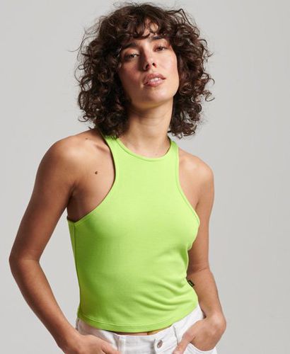 Women's Studios Jersey Racer Tank Top Green / Bright Lime Green - Size: 6 - Superdry - Modalova