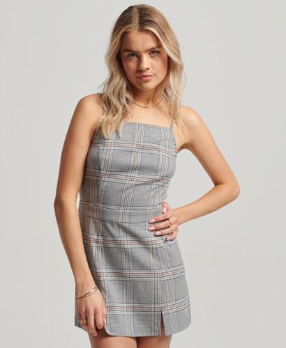 Women's Classic Check Vintage Cami Mini Dress, Grey, Size: 10 - Superdry - Modalova