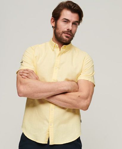 Men's Organic Cotton Linen Short Sleeve Shirt / Pastel - Size: L - Superdry - Modalova