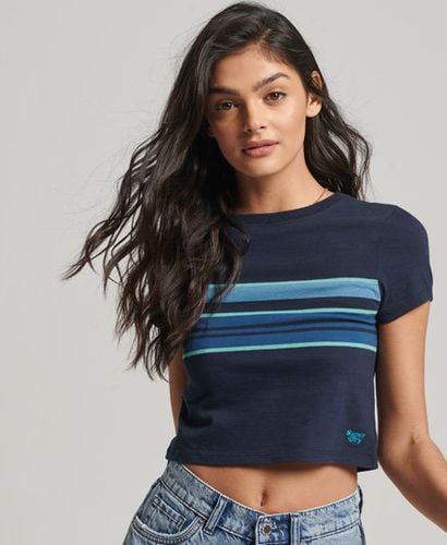 Women's Vintage Stripe Crop T-Shirt / Eclipse Stripe - Size: 12 - Superdry - Modalova