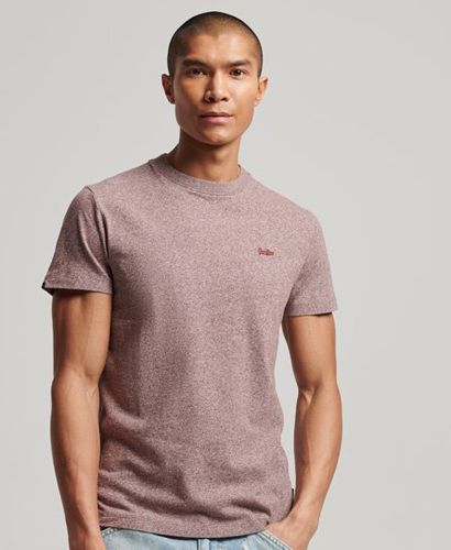 Men's Organic Cotton Essential Small Logo T-Shirt Red / Tois Burgundy Grit - Size: L - Superdry - Modalova