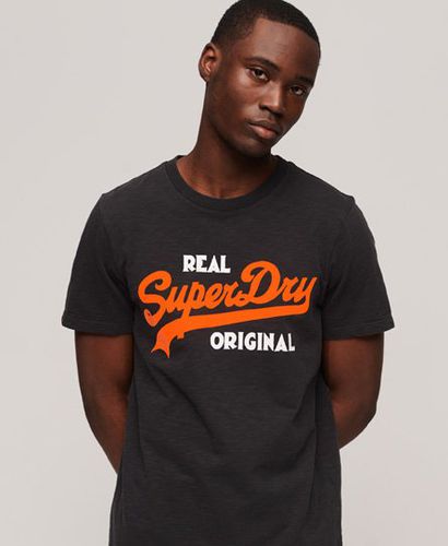 Men's Herren und Überfärbtes Real Original T-Shirt Vintage mit Logo-Druck, Größe: M - Größe: M - Superdry - Modalova