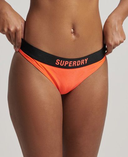 Women's Recycled Elastic Bikini Briefs / Hyper Fire Coral/Black - Size: 10 - Superdry - Modalova