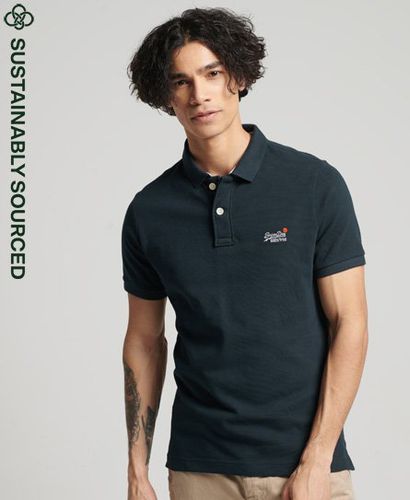 Men's Organic Cotton Essential Classic Fit Pique Polo Navy / Eclipse Navy - Size: Xxxl - Superdry - Modalova