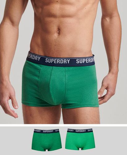 Men's Organic Cotton Trunk Multi Double Pack Green / Oregon/Bright Green - Size: L - Superdry - Modalova