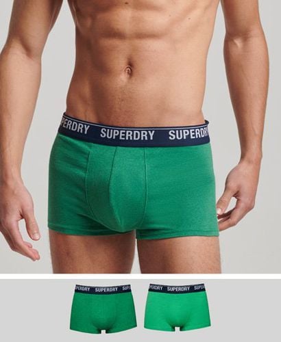 Men's Organic Cotton Trunk Multi Double Pack Green / Oregon/Bright Green - Size: S - Superdry - Modalova