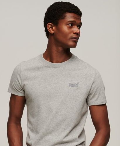 Men's Organic Cotton Essential Logo T-Shirt / Pumice Stone Marl - Size: L - Superdry - Modalova