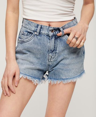 Women's High Rise Denim Shorts Light Blue / Washed Indigo - Size: 28 - Superdry - Modalova