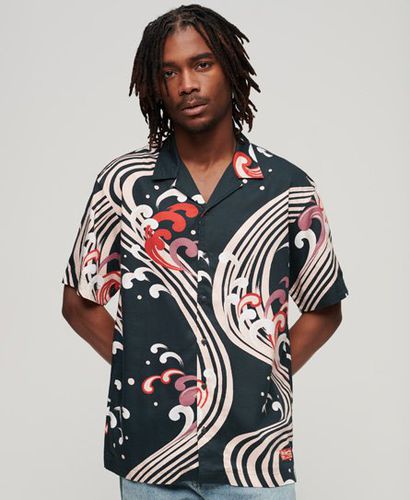 Men's Herren und Weiß Hawaiian Resort Hemd Bedruckt, Größe: L / - Größe: L - Superdry - Modalova
