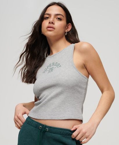 Women's Athletic Essentials Waffle Tank Top Grey / Grey Marl - Size: 12 - Superdry - Modalova