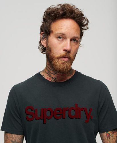 Men's Classic Logo Print Core T-Shirt, Navy Blue and Red, Size: L - Superdry - Modalova