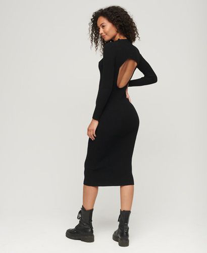 Women's Backless Bodycon Midi Dress Black - Size: 10 - Superdry - Modalova