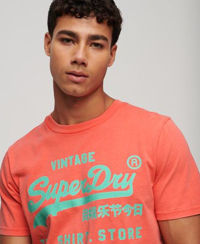 Men's Neonfarbenes T-Shirt mit Vintage-Logo - Größe: M - Superdry - Modalova