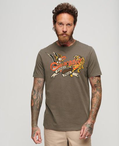 Men's Tattoo Script Front Print T-Shirt - Size: L - Superdry - Modalova