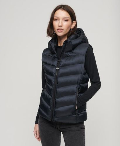 Women's Hooded Fuji Padded Gilet Navy / Eclipse Navy - Size: 14 - Superdry - Modalova