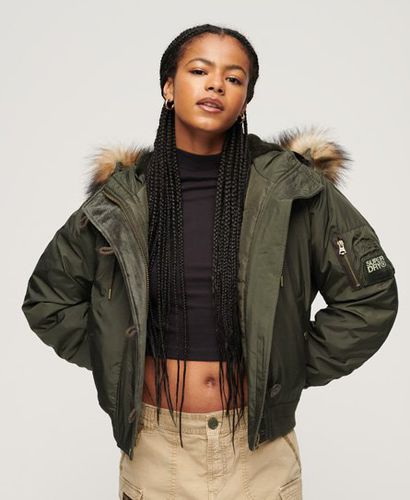 Women's Classic Hooded Military MA1 Bomber Jacket, Khaki, Size: 14 - Superdry - Modalova