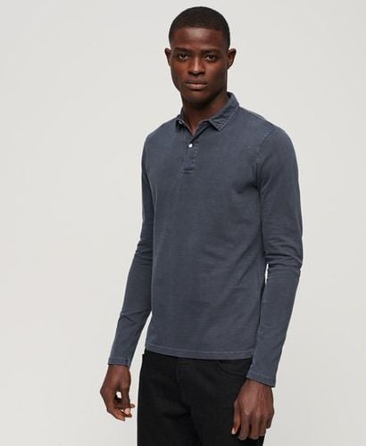 Men's Studios Long Sleeve Jersey Polo Shirt / Eclipse - Size: L - Superdry - Modalova