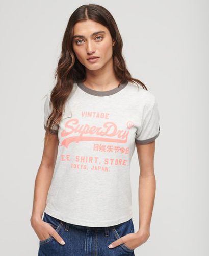 Damen Neonfarbenes T-Shirt mit Vintage-Logo - Größe: 38 - Superdry - Modalova