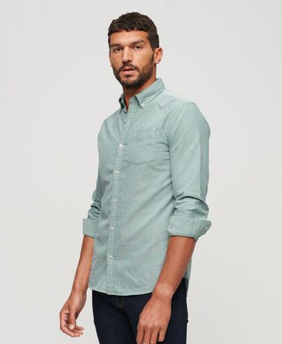 Men's Organic Cotton Long Sleeve Oxford Shirt / Emerald - Size: Xxl - Superdry - Modalova