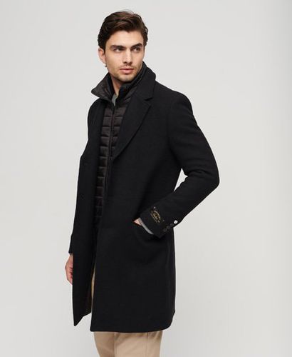 Men's Mens Classic 2 In 1 Wool Town Coat, Black, Size: M - Superdry - Modalova