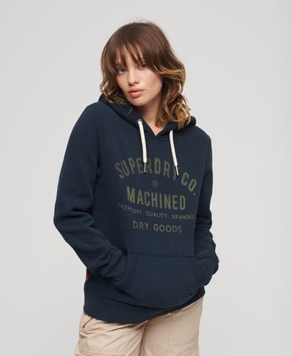 Women's Archive Script Graphic Hoodie Navy / Eclipse Navy - Size: 10 - Superdry - Modalova