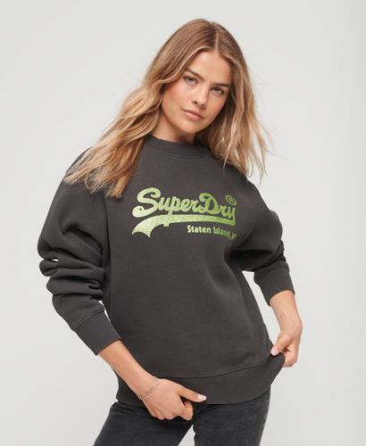 Women's Vintage Logo Sweatshirt mit Rundhalsausschnitt und Verzierung - Größe: 42 - Superdry - Modalova