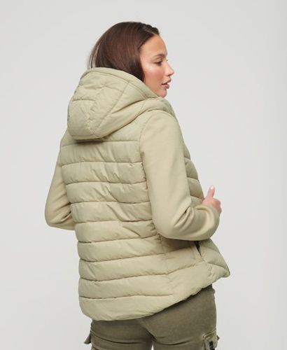 Women's Hooded Storm Hybrid Padded Jacket Beige / Pelican Beige - Size: 12 - Superdry - Modalova