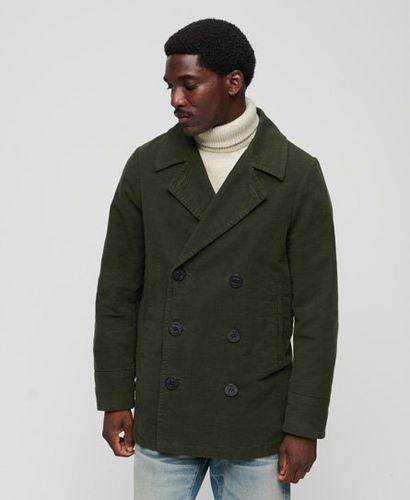 Men's Mens Fully Lined The Merchant Store - Moleskin Pea Coat, Green, Size: M - Superdry - Modalova
