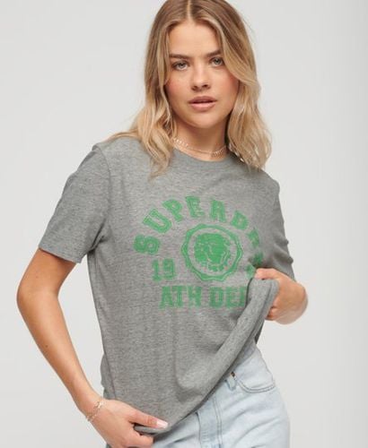 Women's Athletic College T-Shirt Grey / Athletic Grey Marl - Size: 6 - Superdry - Modalova