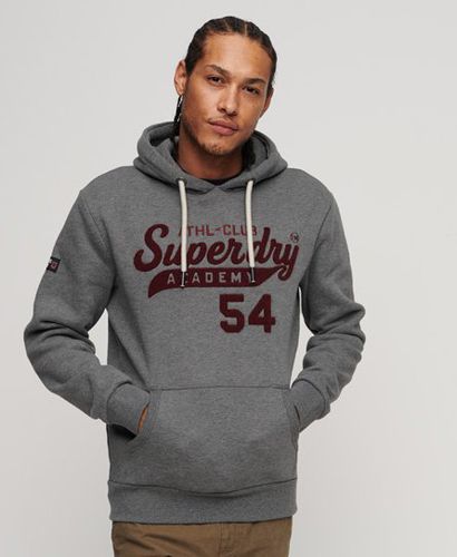 Men's Mens Classic Embroidered Graphic Athletic Script Hoodie, Grey, Size: L - Superdry - Modalova