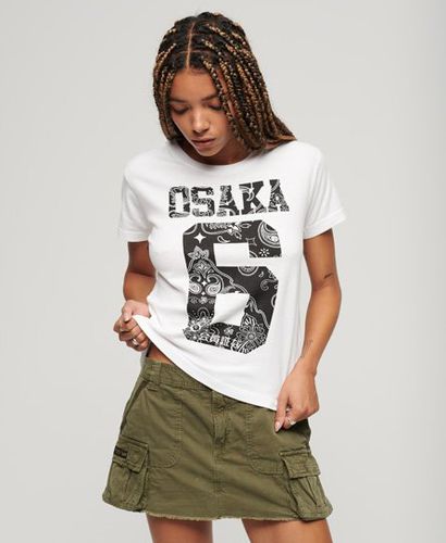Women's Osaka 6 Bandana 90s T-Shirt White / Optic - Size: 8 - Superdry - Modalova